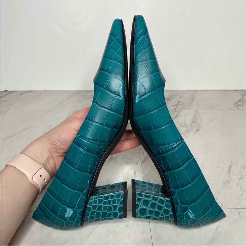 Franco Sarto Regal Croc Embossed Leather Pump 8 1/2